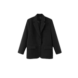 Черный осенний короткий пиджак классического кроя для отдыха, 2024 года, подходит для подростков