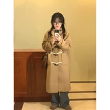 Демисезонное длинное шерстяное пальто, небольшая куртка, подходит для подростков, увеличенная толщина