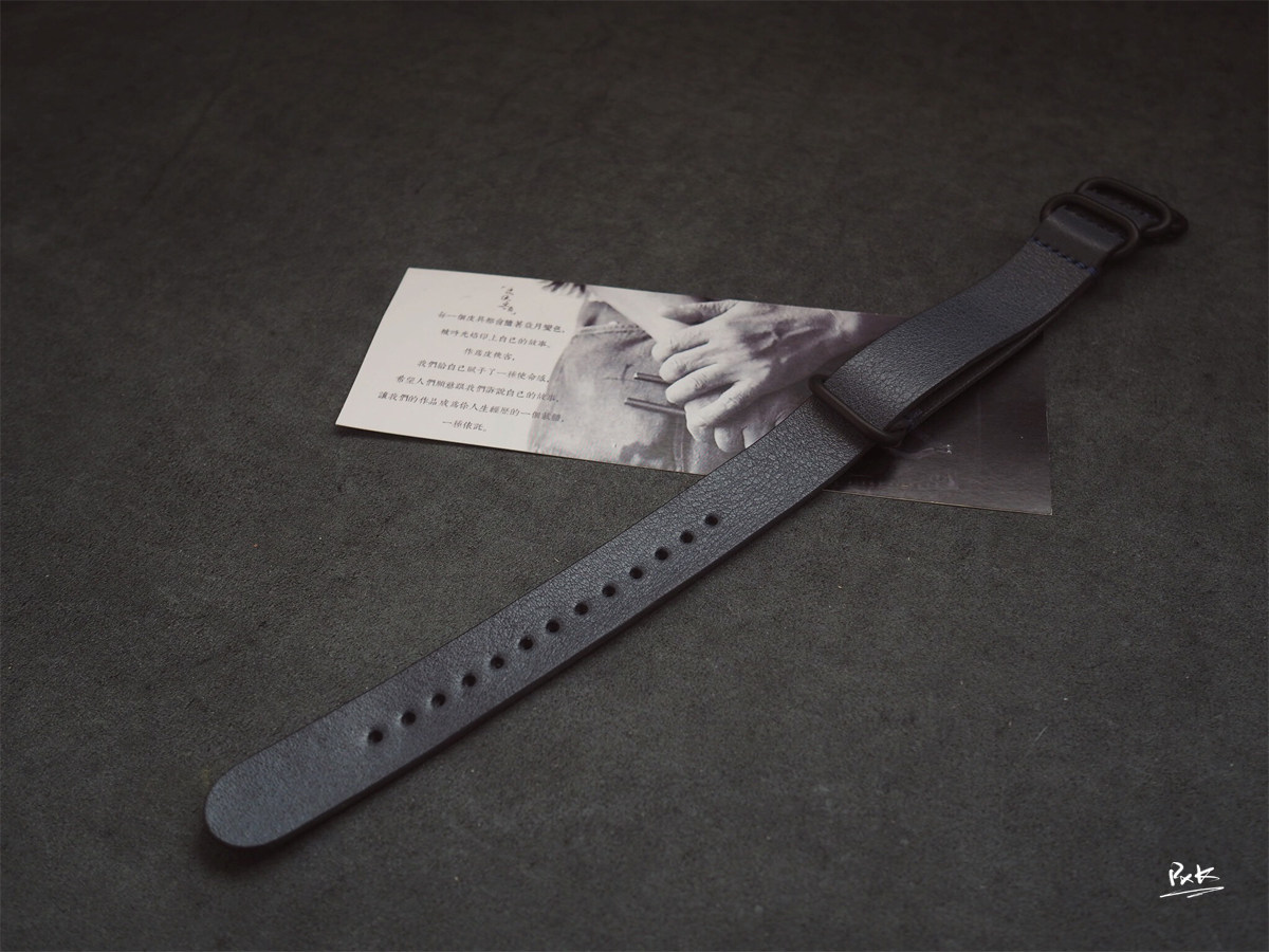 Leather Knight PXK-NATO NATO cowhide strap water ghost military watch gray-blue wrestling tanning leather handmade