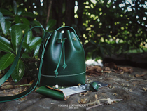 Leather Knight PXK-handmade cowhide mini bucket bag retro art art shoulder crossbody commuter womens bag lettering