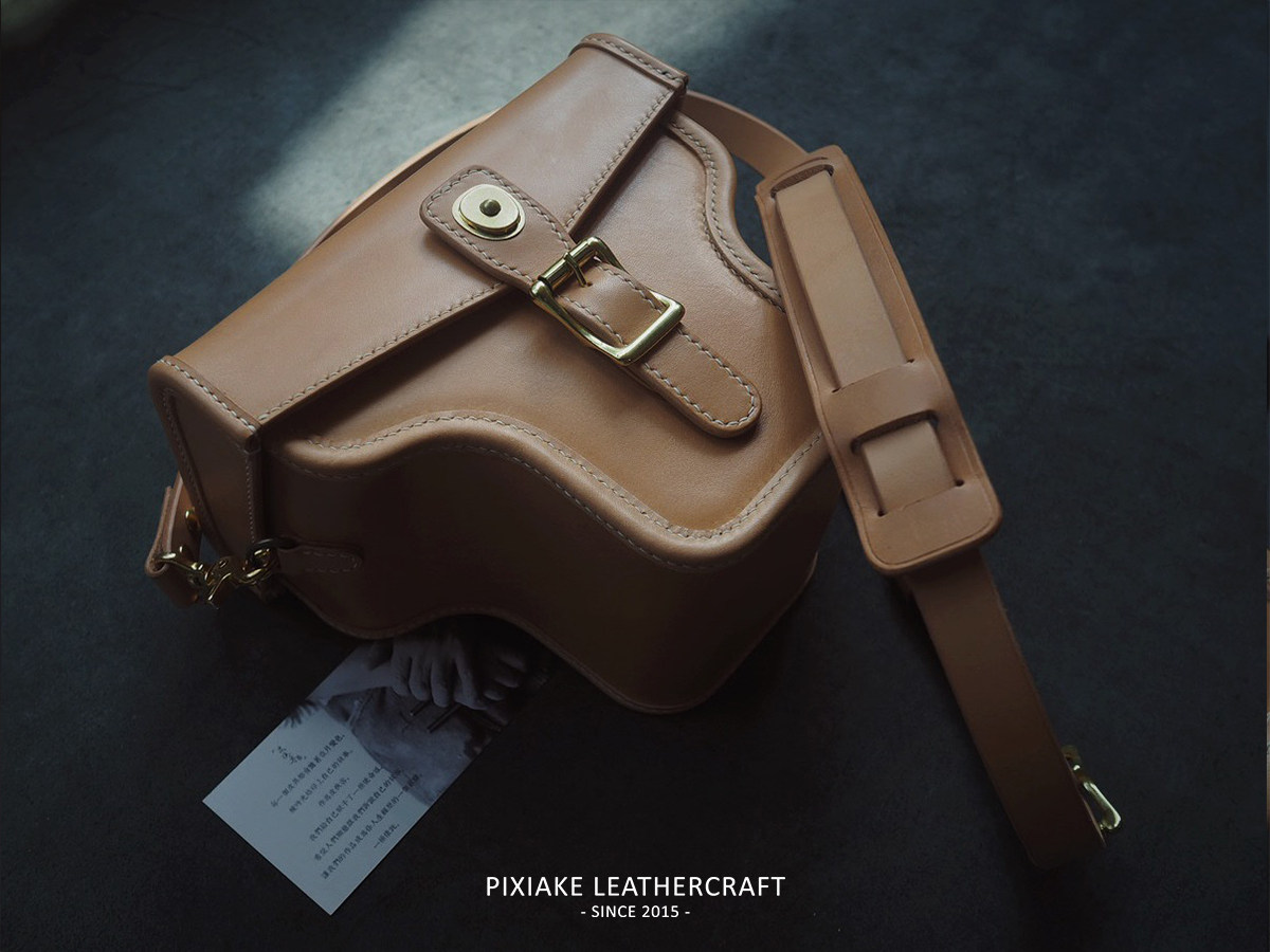 Leather Knight PXK-handmade cowhide monocular micro monocular camera film camera bag Italian imported tanning leather custom
