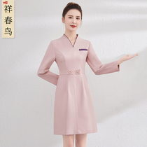 High-end beautician overalls dress women Autumn New Health salon beauty salon foot bath spa technician overalls