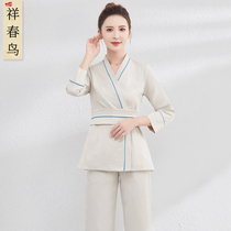 Foot bath technician work clothes female autumn high-end spa clothes beauty salon health Hall hotel waiter set uniform