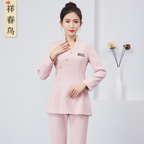 Beautician work clothes female 2021 autumn new beauty salon health pedicure nail waiter hotel work clothes