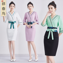 Beautician Beauty Salon Overalls Women Spring Summer 2021 Foot Bath Coatwork Clothes spa Health Hall Toilwear Set