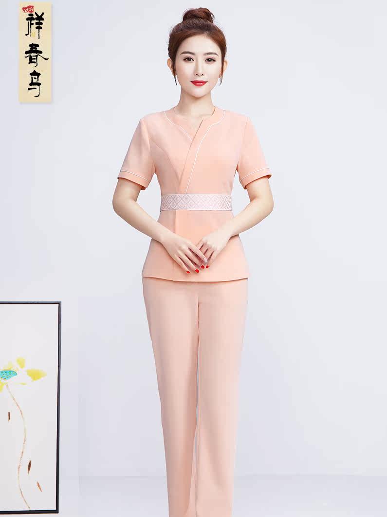 Beautician work clothes female spring and summer 2021 new hotel waiter foot massage technician health beauty salon work clothes