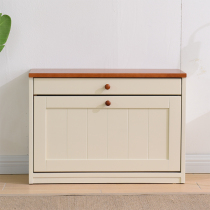 Nordic American Mediterranean solid wood shoe cabinet into the house small apartment ultra-thin flip bucket into the door entrance porch home shoe stool