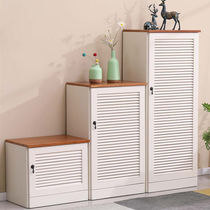 Nordic American Mediterranean solid wood shoe cabinet simple modern entrance hall home high and low combination single door shoe cabinet