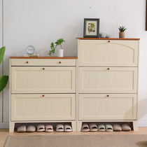 Nordic American Mediterranean solid wood tipping shoe cabinet ultra-thin 17cm simple modern entrance door shoe cabinet home