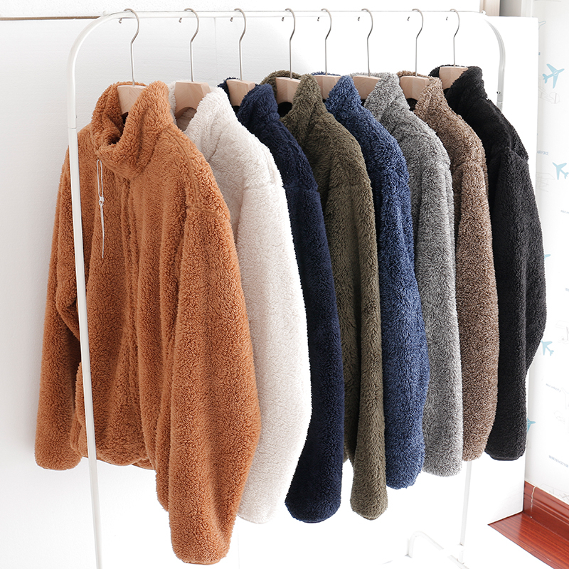 Thickened Fleece Men's Jacket for Autumn and Winter, Versatile, Soft, Warm, Stand-Up Collar, Zipper, Casual Fleece Jacket, Plush