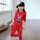Quần áo trẻ em mùa xuân hè 2019 cho bé gái Bộ đồ dài tay mới thời trang Hàn Quốc trẻ em lớn Bộ đồ cotton hai mảnh