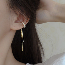 Long tassel ear bone clip without ear hole female ear clip French temperament personality cold wind niche high-end luxury light luxury