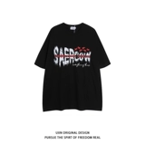 Брендовая футболка с коротким рукавом в стиле хип-хоп, в американском стиле, оверсайз