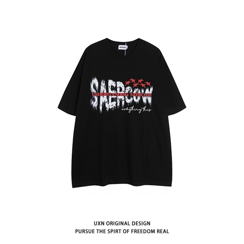 Брендовая футболка с коротким рукавом в стиле хип-хоп, в американском стиле, оверсайз