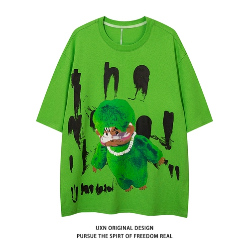 UxnStudio Original Tide Brand Summer Short Pomelo T Men and Womens Loose Harajuku Wind Street Пара Bankou Bf Bf