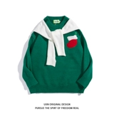 Красный комплект для влюбленных, брендовый свитер, трикотажная рубашка, оверсайз