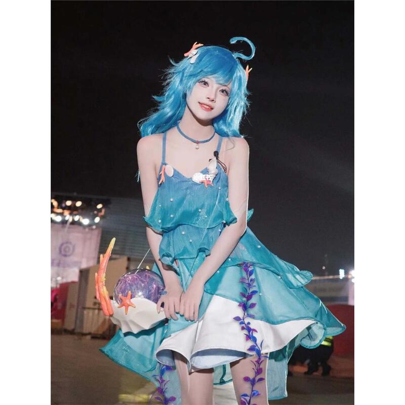 Honor of Kings Doria Cosplay Costume Full Set Summer Princess Cosplay Game Anime Suspender Dress 2D Style