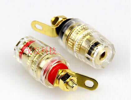 Factory direct small and medium transparent crystal terminal All copper amplifier terminal 4MM banana socket
