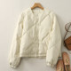 ລະດູຫນາວຂະຫນາດໃຫຍ່ຂະຫນາດໃຫຍ່ອອກແບບເພັດສີຂີ້ເຖົ່າສີຂີ້ເຖົ່າລົງ jacket ຂອງແມ່ຍິງສັ້ນ versatile ຝ້າຍ coat ໄດ້ຕະຫຼອດ collarless jacket trendy