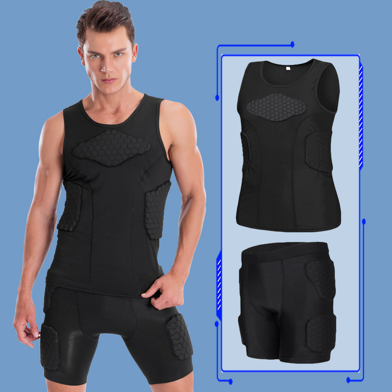 Basketball Cellular Anticollision Short Sleeve Shorts Sports Protection Training Suit Tight Body Protection Football Equipment Speed Dry Air