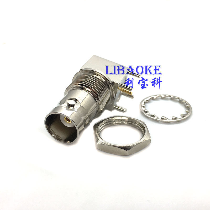 BNC full copper material BNC-KWE 29 5MM home seat 50 ohm impedance BNC seat BNC seat bending 90 degrees