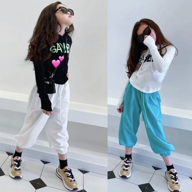 Girl Fashion Casual Sports Suit Even Cap Gloves Workout Clothing Autumn Clothing New Pure Color Sports Pants Candy Color