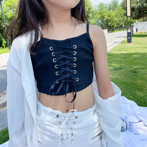 Baby Girls Summer Pure Cotton Strips With Hip Hop Jazz Dance Crop High Waist High Waist High Waist Top 2020 New Catwalk Tide