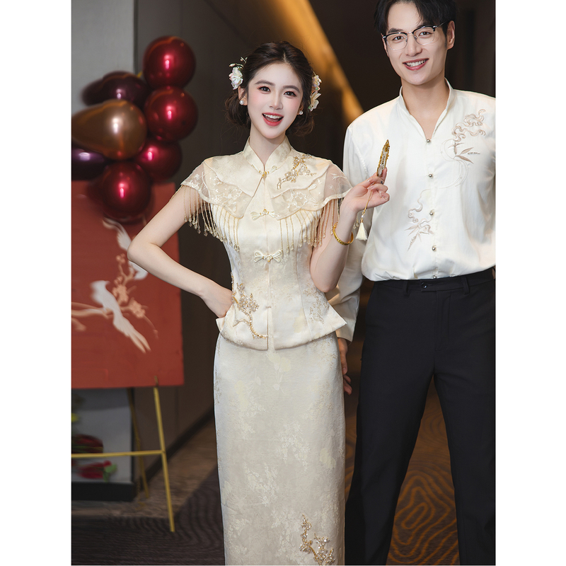 Bridal Toast Dress 2026 New Style New Chinese Style Engagement Dress Skirt for the Wedding Banquet Casual Wear Morning Gown Elegant and Appropriate for Everyday Wear Bridal Toast Dress 2026 New Style New Chinese Style Engagement Dress Skirt for the Wedding Banquet Casual Wear Morning Gown Elegant and Appropriate for Everyday Wear