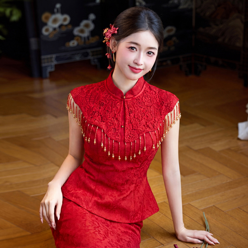 New Chinese-Style Wedding Dress for the Bride 2026 New Red Engagement Dress, Suitable for Daily Wear, Thank-You Banquet, Homecoming Dress, Morning Gown New Chinese-Style Wedding Dress for the Bride 2026 New Red Engagement Dress, Suitable for Daily Wear, Thank-You Banquet, Homecoming Dress, Morning Gown