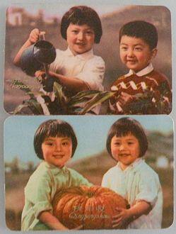 Annual calendar card -76 years Qingfeng harvest herbal medicine China Hardware Minerals Import and Export Shandong Branch (2 Zhang