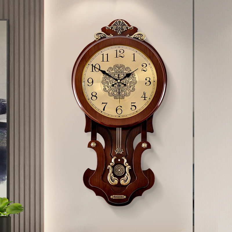 European-style clock wall clock living room high-grade hanging watch home atmosphere retro wall clock Chinese style new fashion wall clock