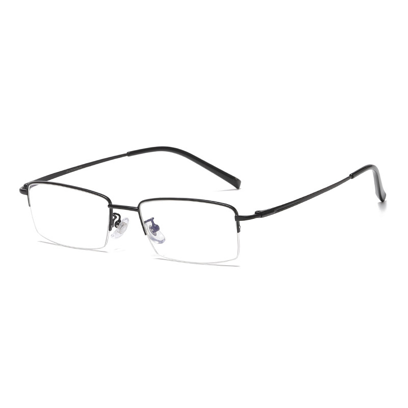 Pure Titanium Half-Frame Glasses for Women, Suitable for Prescription Lenses, Anti-Blue Light Radiation, Ultra-Light, Business Style, Small Face Eyeglass Frames