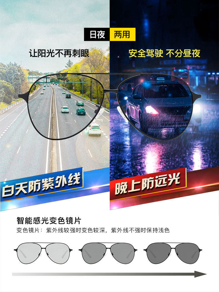 Polarized Sunglasses for Driving, Men's Sunglasses 2025 New Model, Driving Glasses, Photochromic Night Vision Glasses