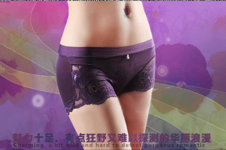 Quần lót hạ eo nữ băng lụa ren liền mạch gợi cảm nhỏ phẳng tam giác quần short mỏng màu đỏ năm nay quan ao lot
