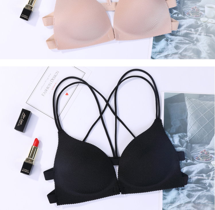 Khóa trước áo ngực ngực nhỏ thu thập vẻ đẹp phía sau ống hàng đầu không có vòng thép đeo chéo dây đeo ngực một mảnh đồ lót cho con bú liền mạch shop đồ lót đẹp