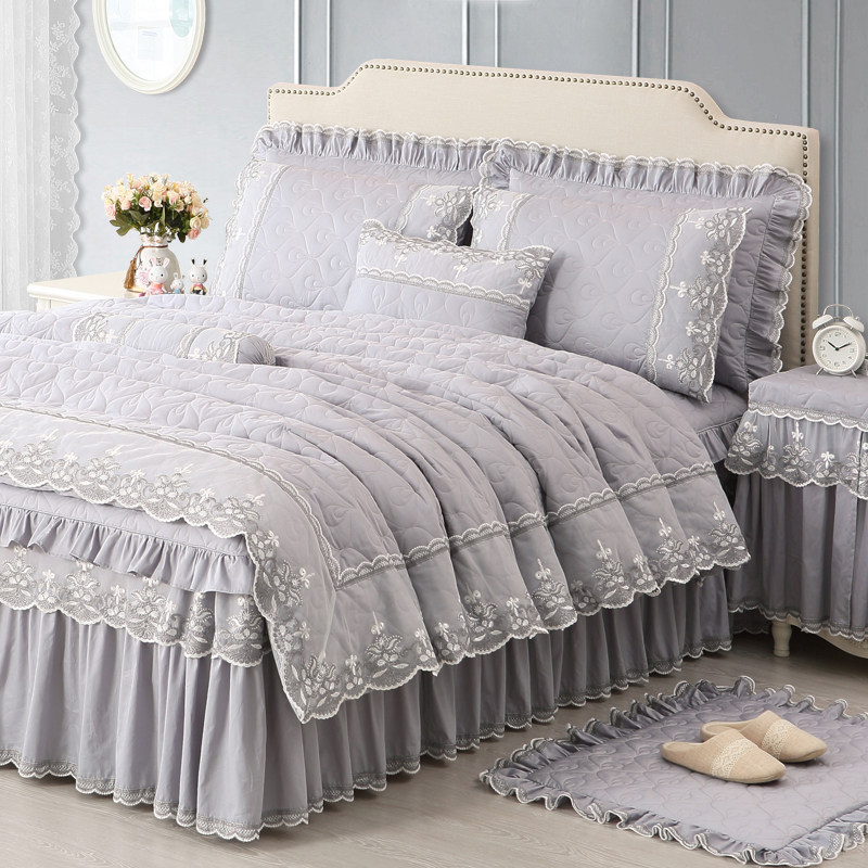 Qiaozhi Life Ellie Cotton Four-piece Set Light Luxury Bedding Pure Cotton High-end European-style High-end Lace Bed Skirt