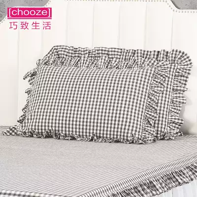 Skillful life lace princess pillowcase cotton pair 48 74cm pillowcase ruffles can be customized