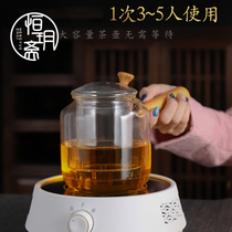 Large capacity side handle pot Small office commercial cooking teapot Tea maker Household set boiling water glass teapot