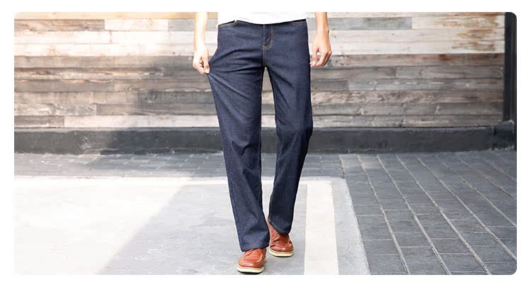 Big cow Boss mùa đông cộng với quần jean nhung nam mới rộng dày ấm áp thẳng căng quần dài nam quần dsquared