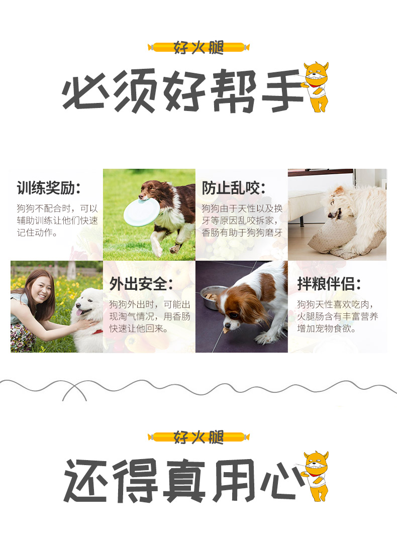 Dog ham xúc xích bán buôn 60 thịt gà thịt cá xúc xích Teddy canxi đào tạo mèo ăn vặt thú cưng - Đồ ăn vặt cho chó thức ăn chó royal canin