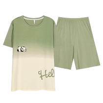 Catman Mens Pajamas Summer Pure Cotton Short-Sleeved Thin Section 2024 New Teenage Boys Summer Home Clothing Set