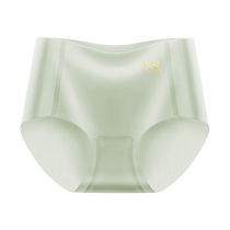 Catman Seamless Underwear Womens Pure Cotton Antibacterial Crotch Mid-waist Ice Silk Breathable Girls Student Cotton Crotch Triangle Shorts