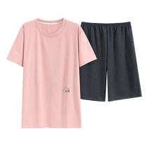 Catman pajamas mens summer 2024 new short-sleeved shorts thin style can be worn outside pure cotton mens home clothes suit