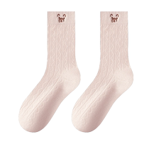 Catman Socks Womens 2024 Spring and Autumn New College Style Cartoon Bear Mid-calf Socks Winter Cotton Socks with Birkenstock Shoes