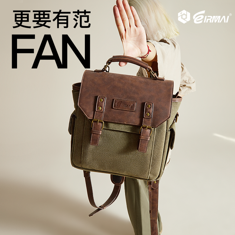 EIRMAI Ruima カメラバッグ ワンショルダー クロスボディ 写真撮影バッグ PU キャンバス SLR デジタルカメラバッグ マイクロシングルカメラバッグ ショルダー 富士 ソニー キヤノン用