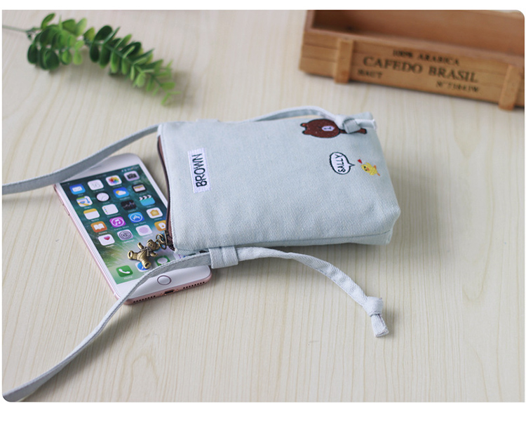 Túi đựng điện thoại di động 2018 mới túi đeo chéo dọc nữ mini bag vải sinh viên dễ thương túi nhỏ túi điện thoại di động tui xach