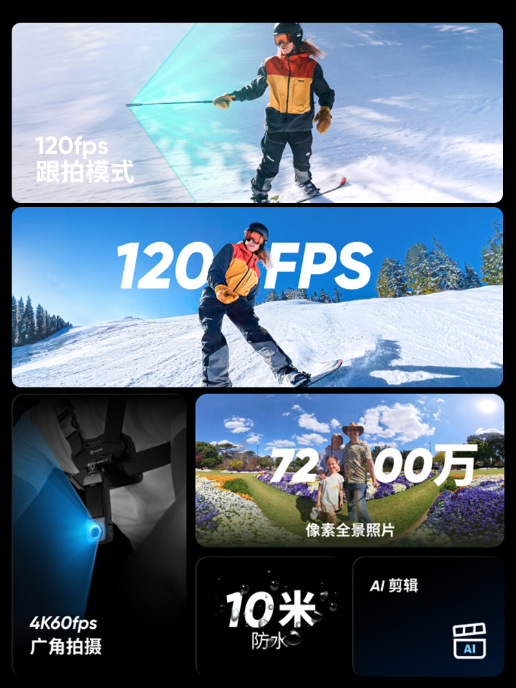 Shadowstone Insta360 X4 Air/X5 8K Panoramic Anti-Shake Action Camera 360-Degree Cycling and Skiing Camera
