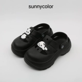 Sunnycolor Baotou Half Slippers Half -Soled Panda Hole Shoes Женская летняя кусок кусок кусок земли обувь