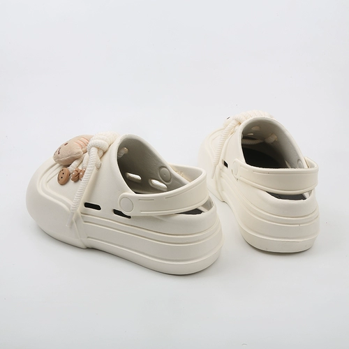 Sunnycolor милая кошка открывает туфли Xiaodong Hole, Xia xia baotou, педалиные тапочки, носят толстые основания сандалии