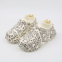 0136 Белая печать граффити водонепроницаемые хлопчатобумажные туфли